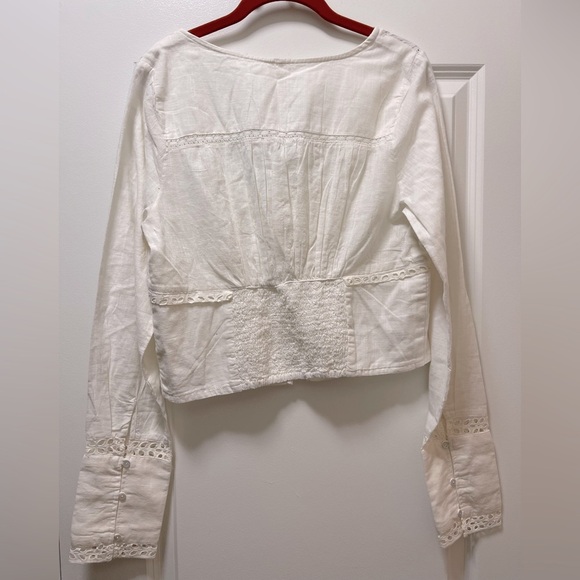 NWT $88R Free People White Joi Woven Square Neck Top - Picture 6 of 8